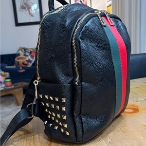 Black Fashion Backpack with Studds